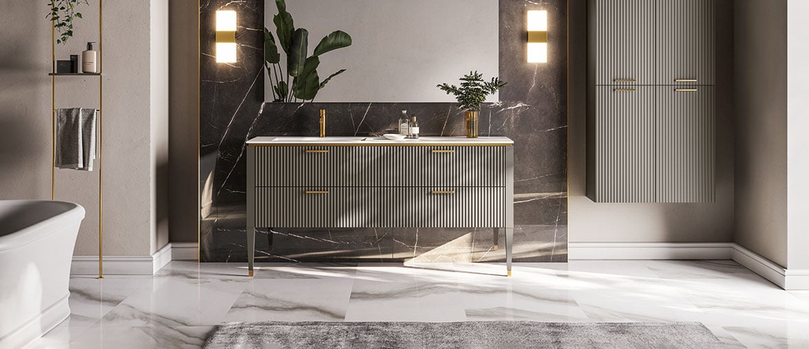 Lamè four drawer bathroom vanity