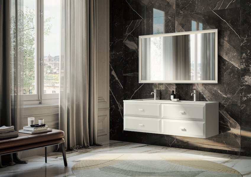 Mako white wall-mounted bathroom vanity