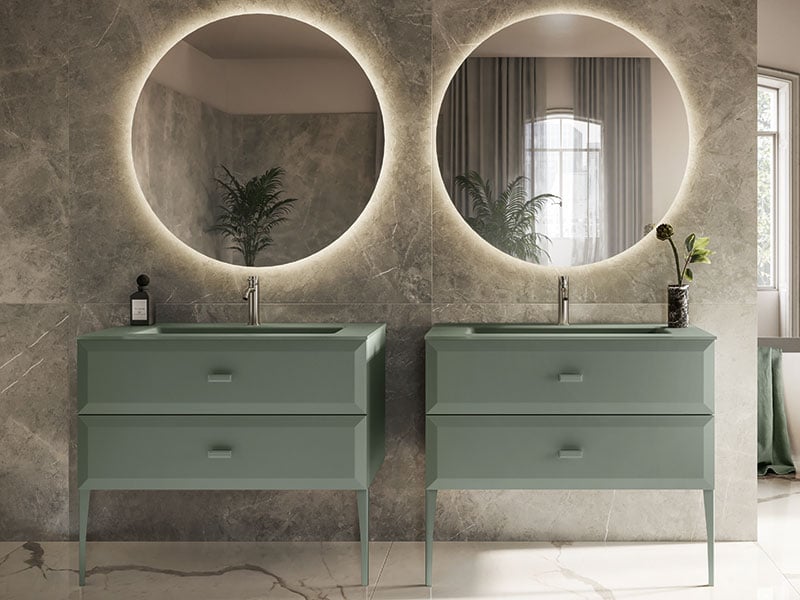 Matching two-drawer Mako bathroom vanities