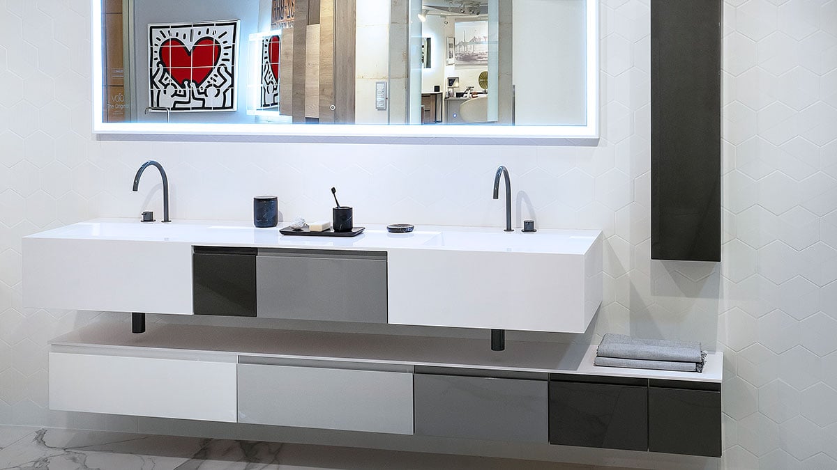 Stratos bathroom vanity with double sinks