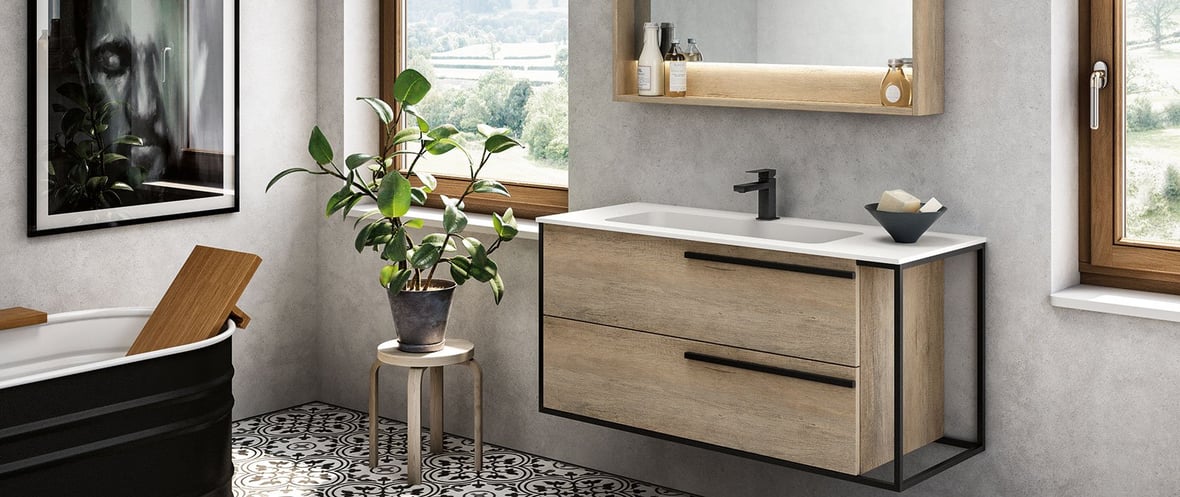 luxury vanity in modern bathroom