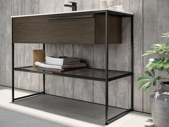 glass shelf luxury vanity