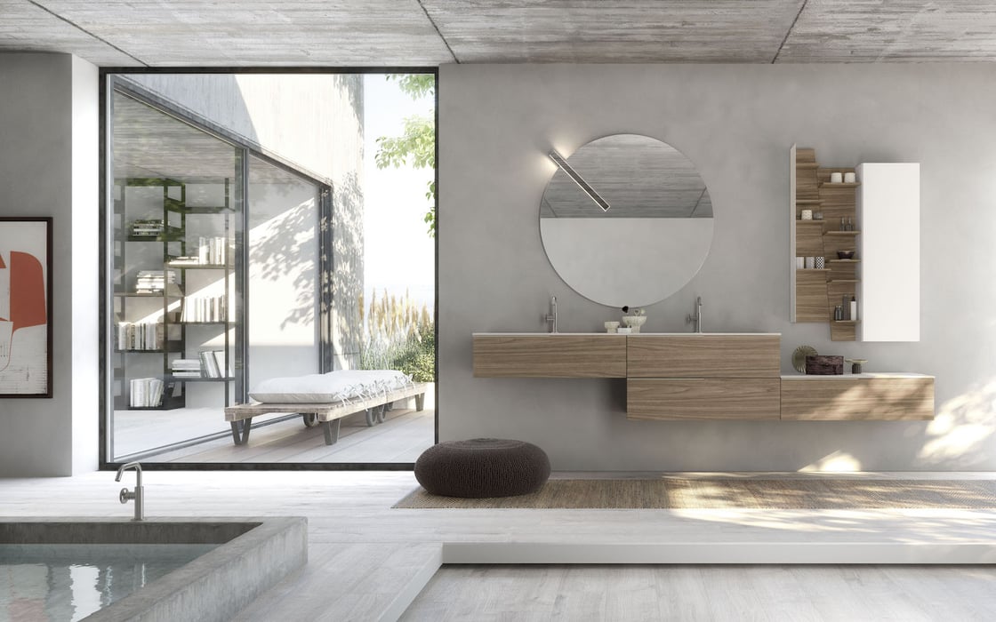urban asymmetrical bathroom vanity