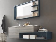 Luxury bathroom vanity with open lower shelf