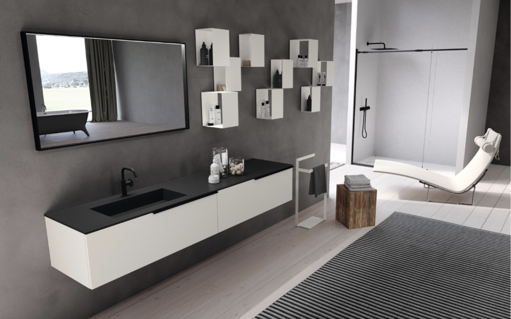 Black and white Fenix countertop
