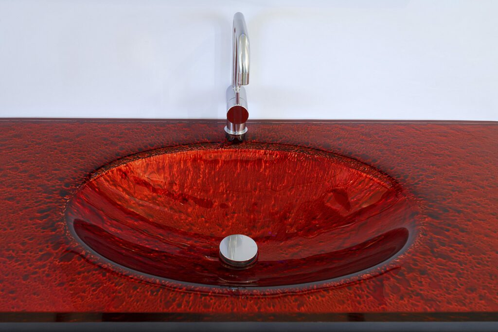 Molten lava glass sink