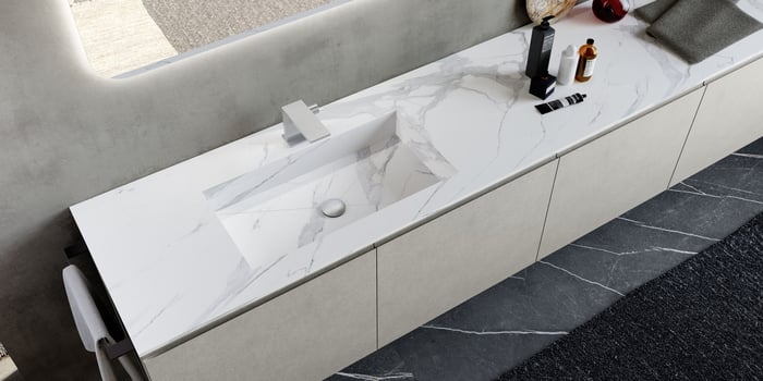 Porcelain white marble countertop